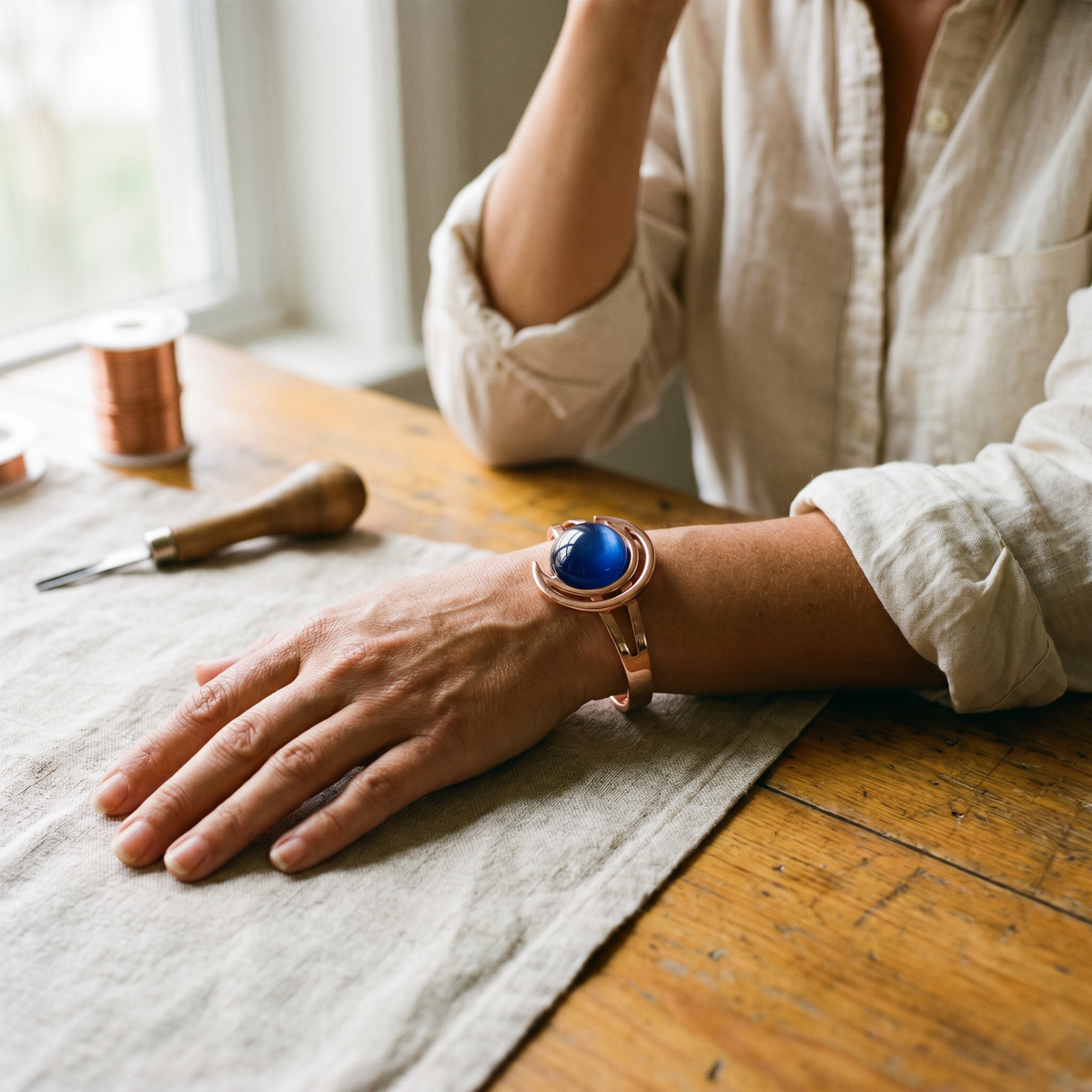 Měděný náramek Sphere